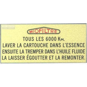 Pegatina para filtro de aire Miofiltre