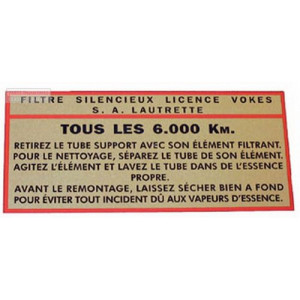 Pegatina para filtro de aire Vokes