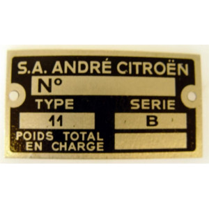 Blank plate for chassis number