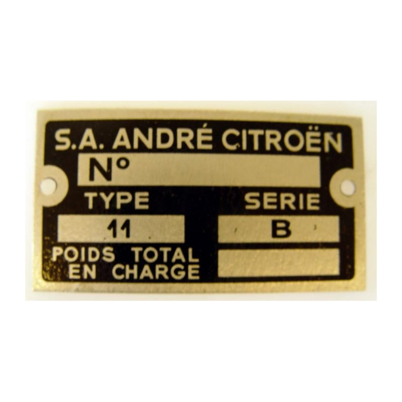 Piastra per numero del telaio