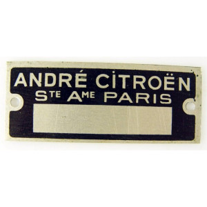 Placa para número de carrocería