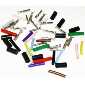 Set of round connectors, 10 male + 10 female plugs