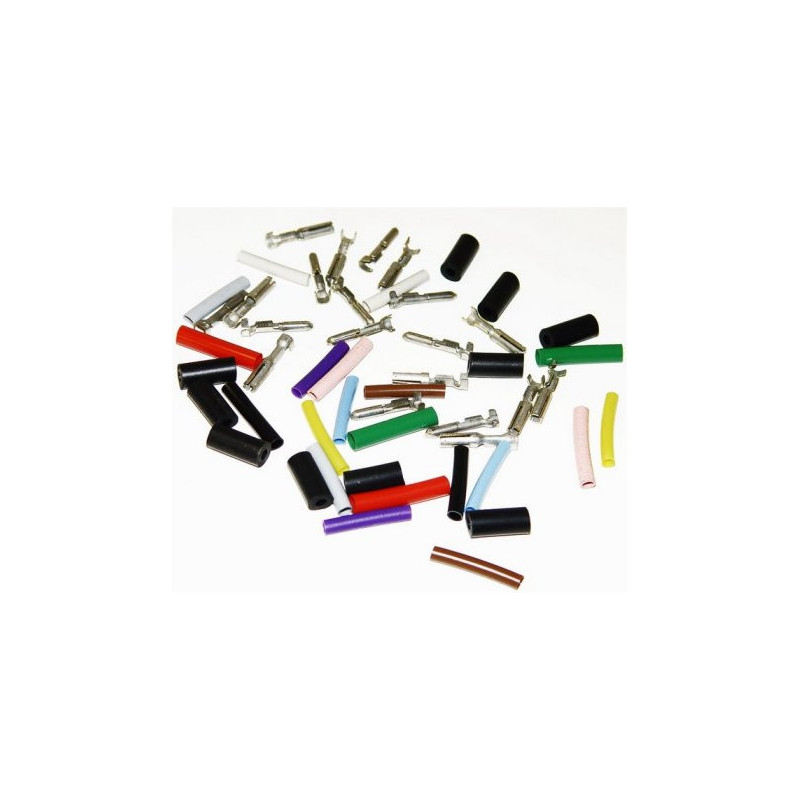 Set of round connectors, 10 male + 10 female plugs