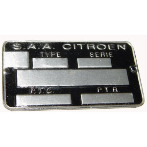 Placa para número del bastidor