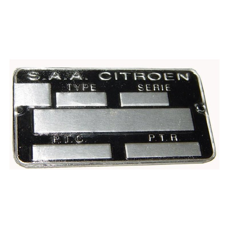 Placa para número del bastidor