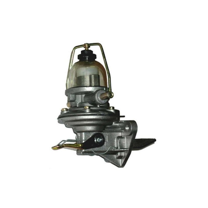 Petrol pump with sight glass and hand lever