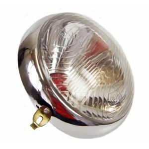 Optica de faro Marchal 391 con embellecedor cromado