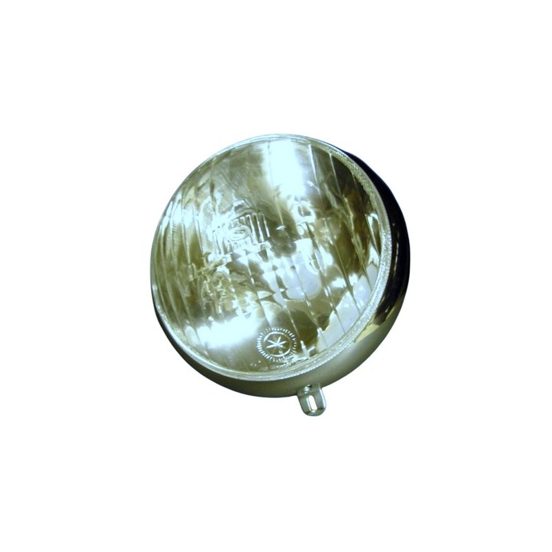 Optica de faro Marchal 348 con embellecedor cromado