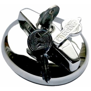 Tapa de tanque cromada con cerradura