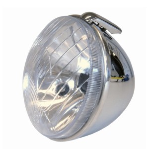 Complete headlight H4 chromed aftermarket