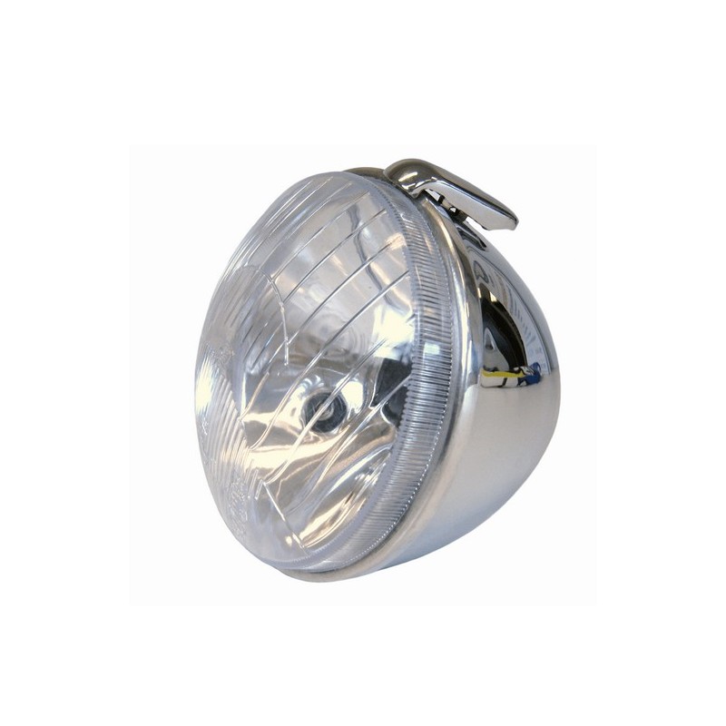 Complete headlight H4 chromed aftermarket
