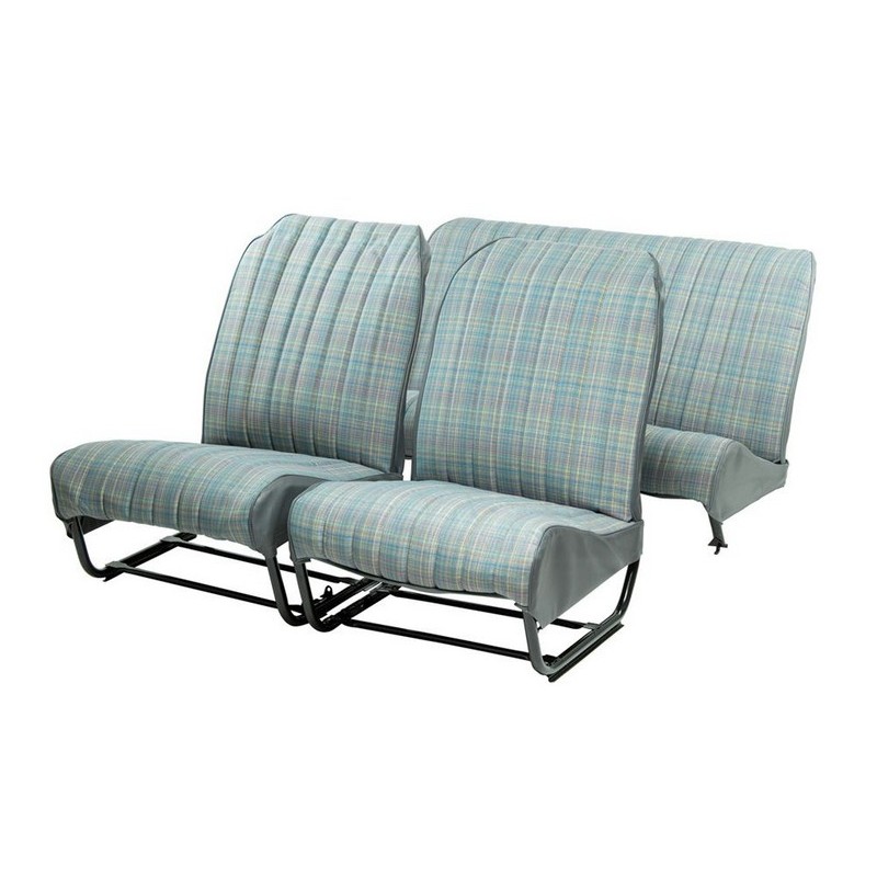 Juego de fundas de asientos completo, del. + tras. simétrico, gris con hilos de colores