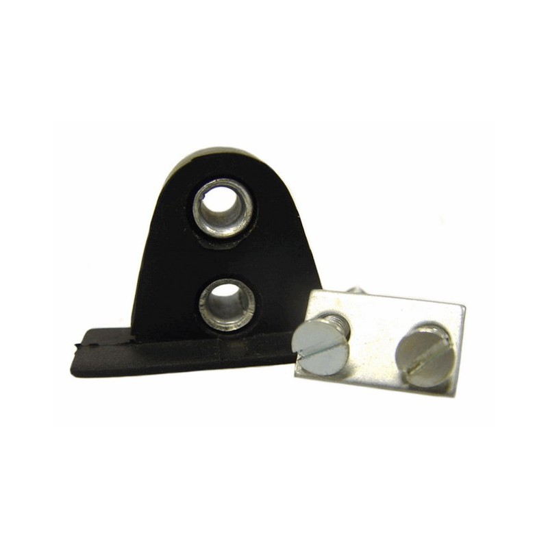 Rubber buffer on door with fixing plate