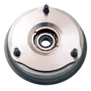 Rear brake drum with new wheel bearing
