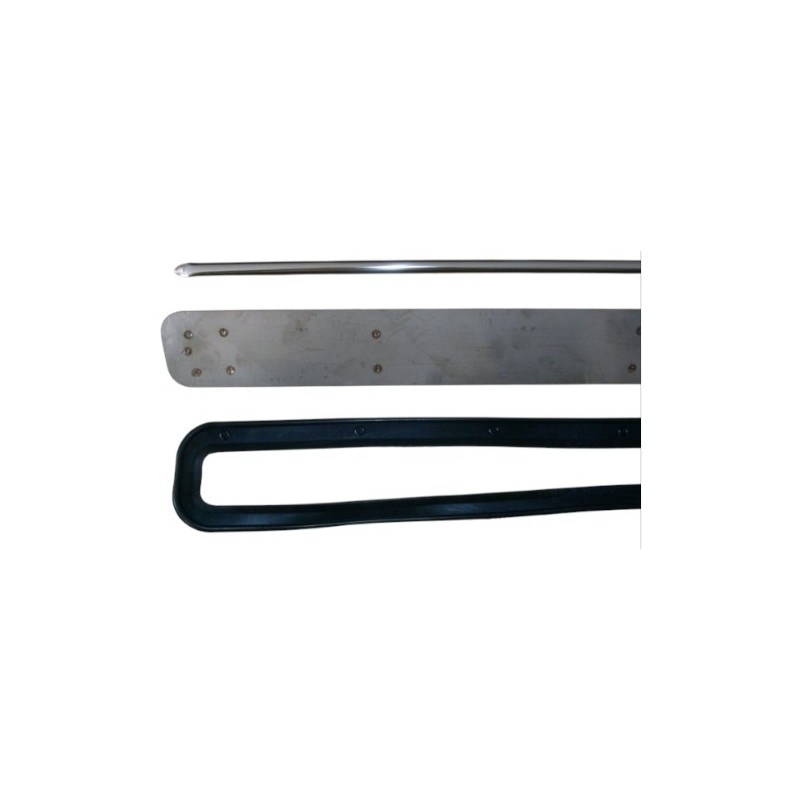 Lüftungsklappe Edelstahl mit Leiste aus Edelstahl und Dichtungsgummi