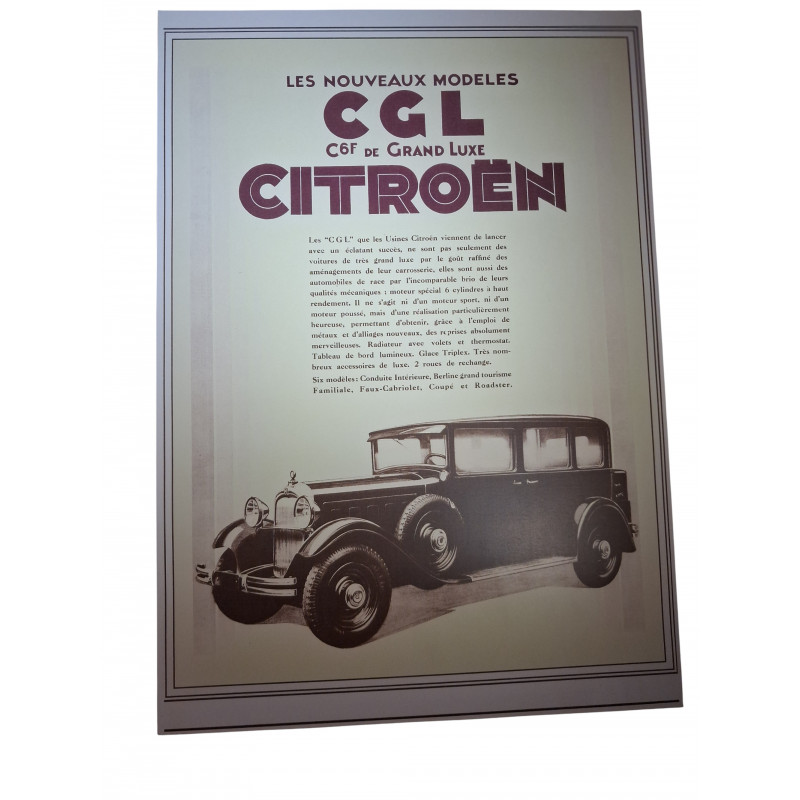 Reimpresión de un antiguo anuncio de Citroën en formato A3