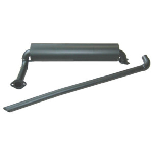 Muffler and rear exhaust pipe