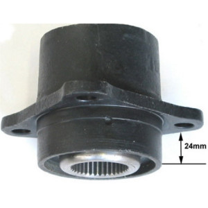 Rubber mounting front axle, rear side